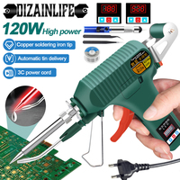 120W LED Digital Soldering Iron Gun Kit 180-520°C Adjustable Temperature Automatic Send Tin Gun Repair DIY Internal Heat Tool