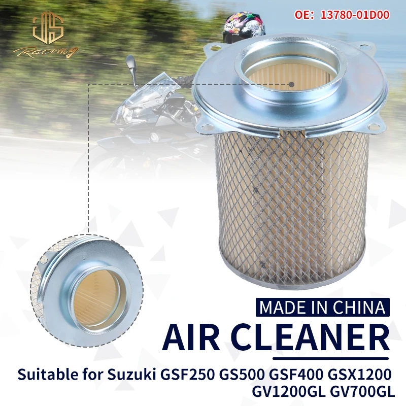 

JSRAOIMG Air Filter Cleaner For Suzuki GSF250 GSF400 Bandit GSX400 GSX400X Impulse GS500 GSX1200 Inazuma GV700 GV1200 GL Madura