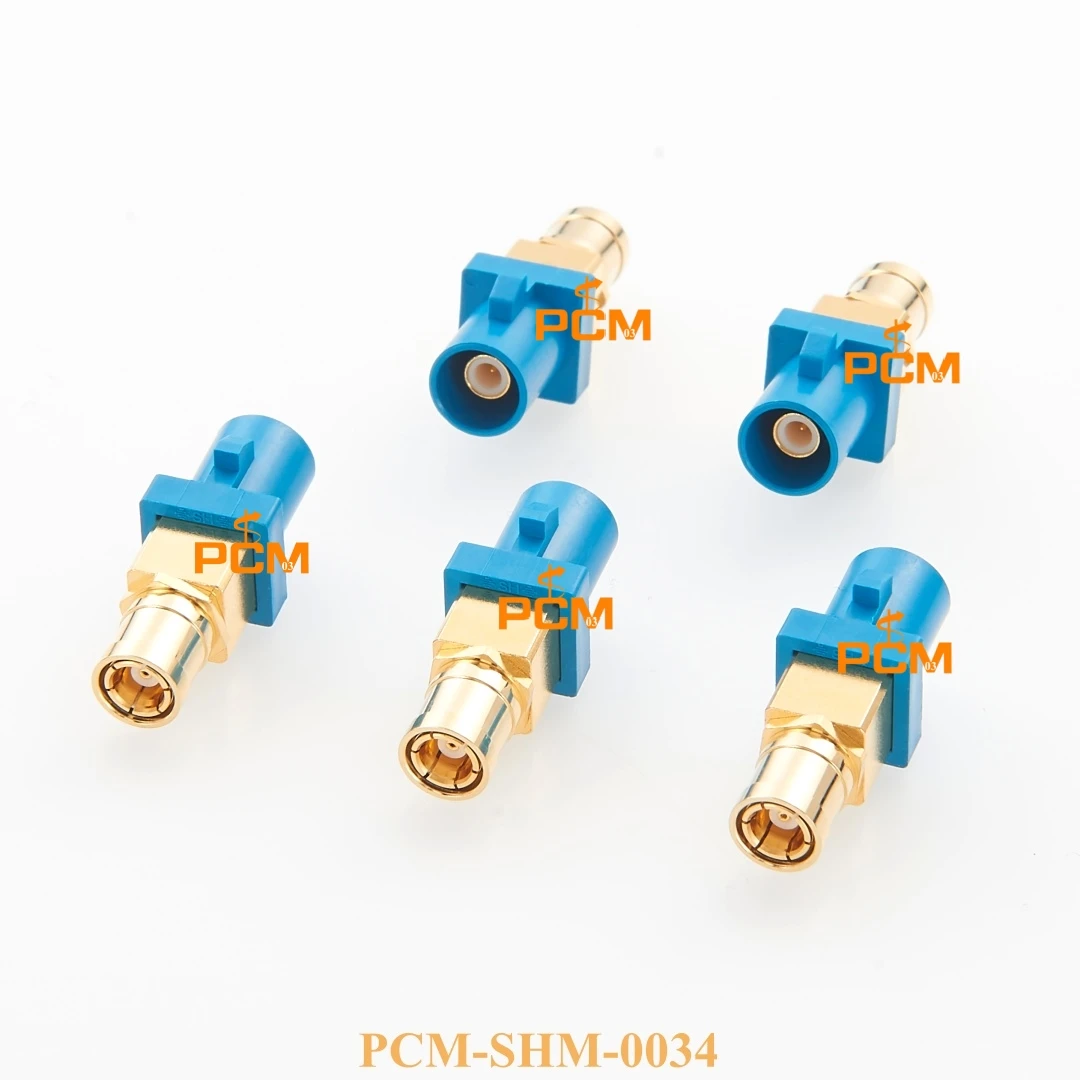 5pcs Universal Water Blue Fakra Z Male Plug to SMB Female Jack Connector RF Coaxial Adapter for Automotive GPS Antenna Systems