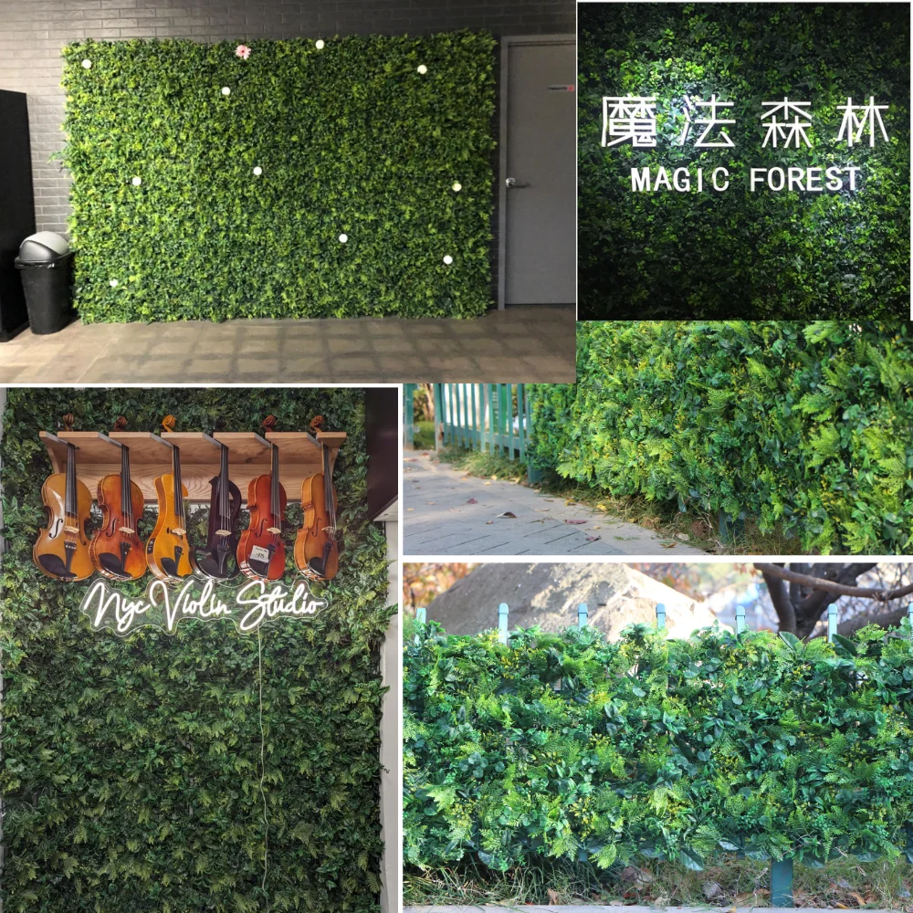 

ULAND Artificial Grass Wall Panels, 50x50cm Plant Greenery Backdrop Mat, Decorative Privacy Fence for garden