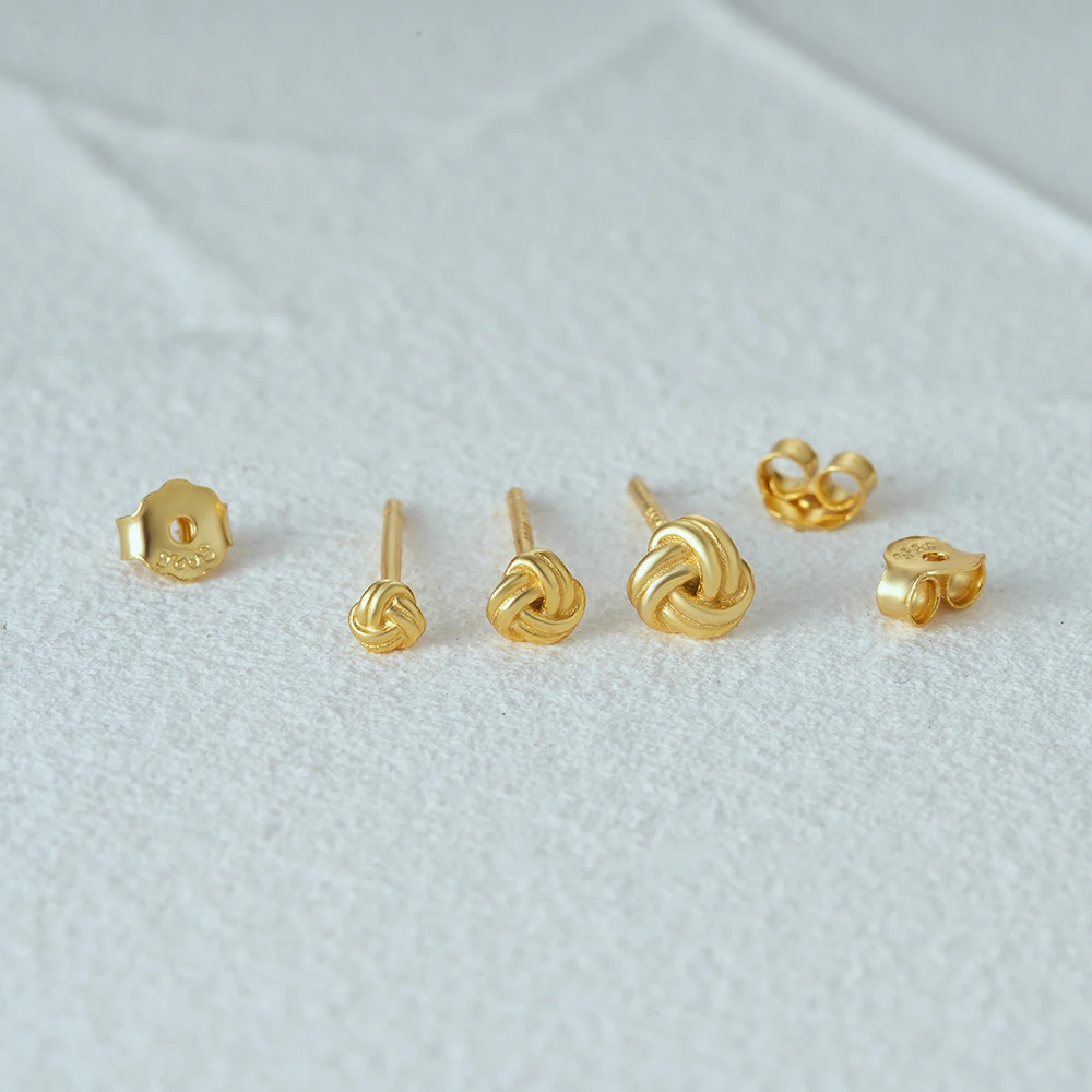 Aide 925 Sterling Silver 3 pezzi Set 3/4/5mm Forever Lover Knot Piercing orecchini per le donne gioielleria raffinata regalo di san valentino