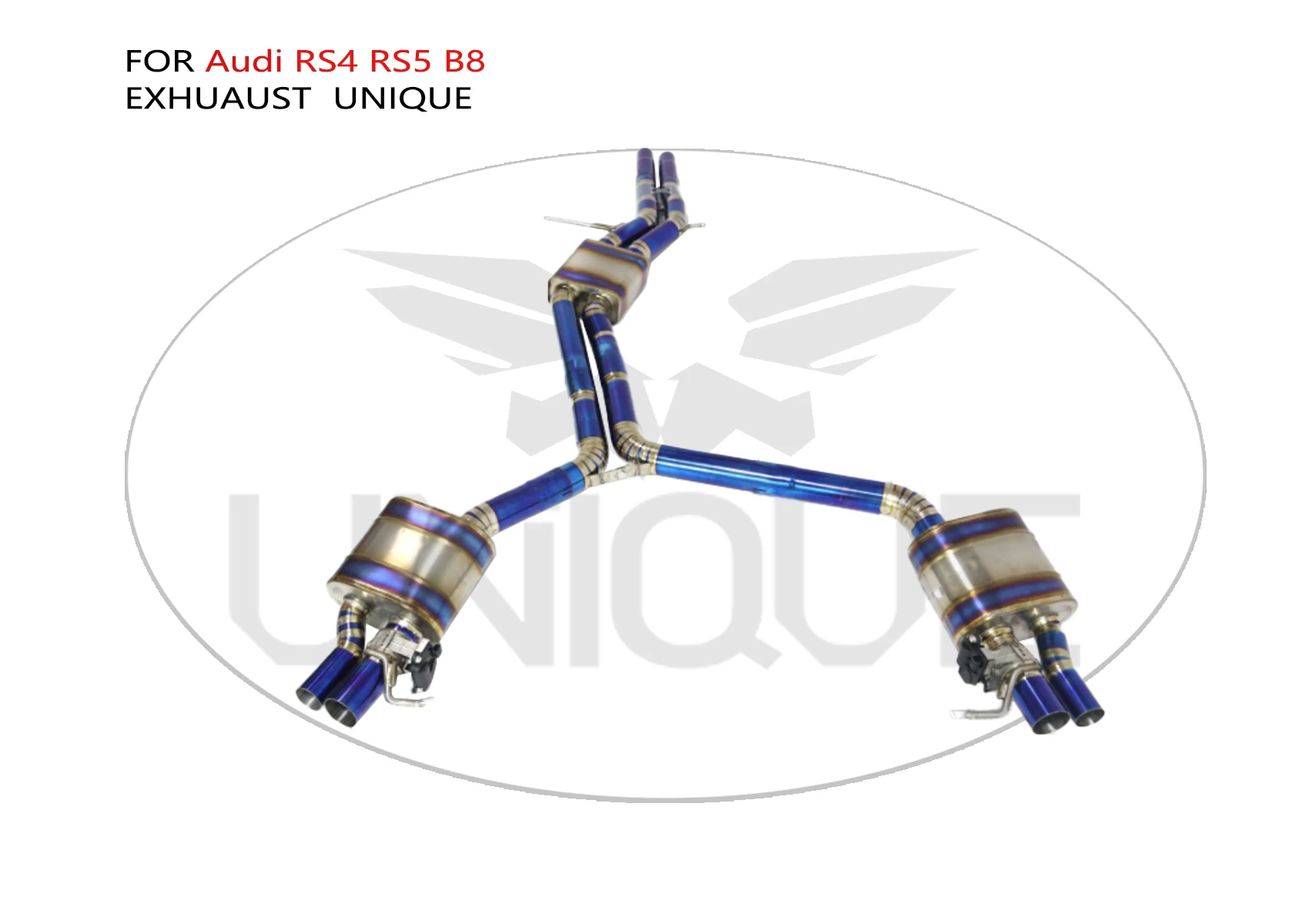 

UNIQUE Titanium Alloy Exhaust System Performance Valve Catback For Audi RS4 RS5 B8 4.2L Car Muffler