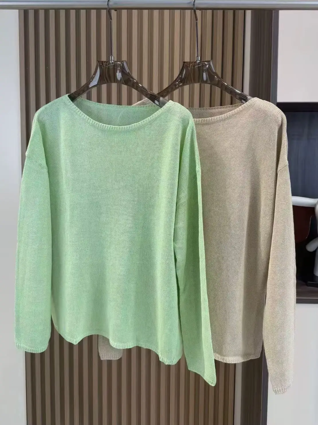 High-quality loose cotton long-sleeve pullover