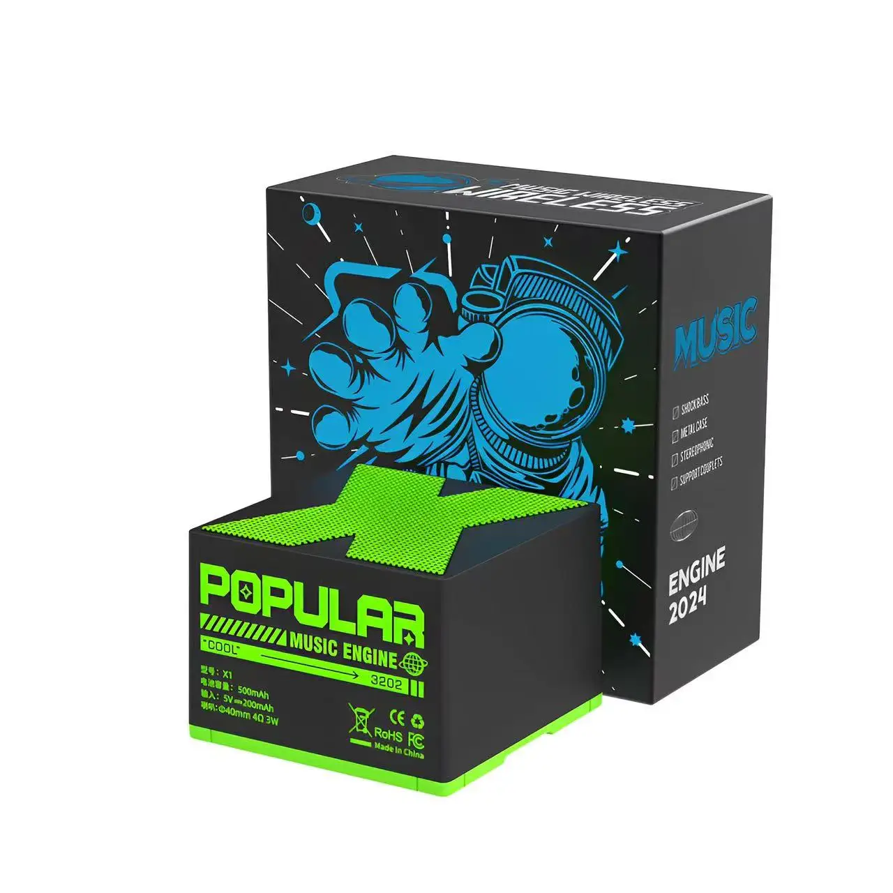 Caixinhai Sound Box X1 Altavoz Bluetooth inalámbrico Mini altavoz Subwoofer de regalo portátil