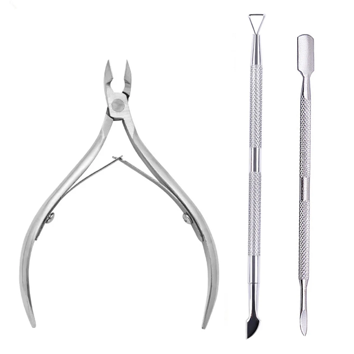 4 stks/set Professionele Rvs Nail Cutter Schaar Tangen Muti Functie Cuticle Pusher Remover Nail Care Manicure Kits