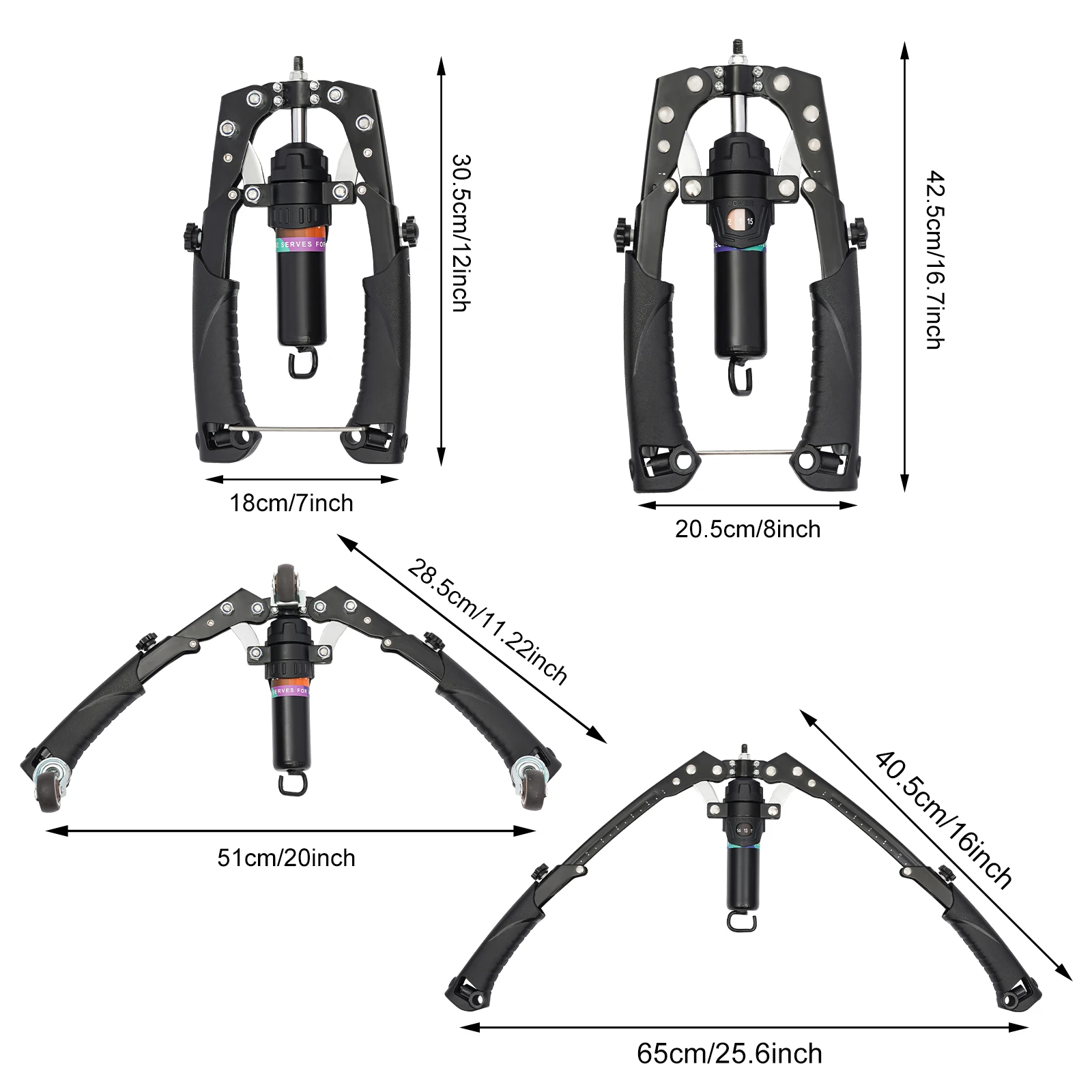 Equipo de entrenamiento de antebrazo Blaster, potencia hidráulica Twister, botón giratorio ajustable, 22-440 libras, acero al carbono engrosado negro