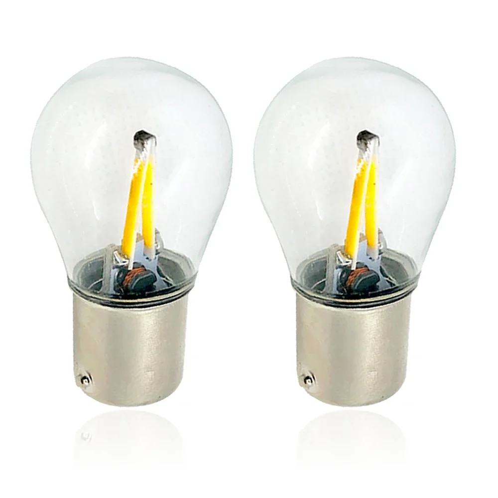 2 sztuk 1156 BA15S BAY15D 1157 BAU15S 2 COB samochodów LED żarnik włączony kierunkowskaz Parking odwróć żarówka 12V DC ciepłe białe lampy — zdjęcie 2
