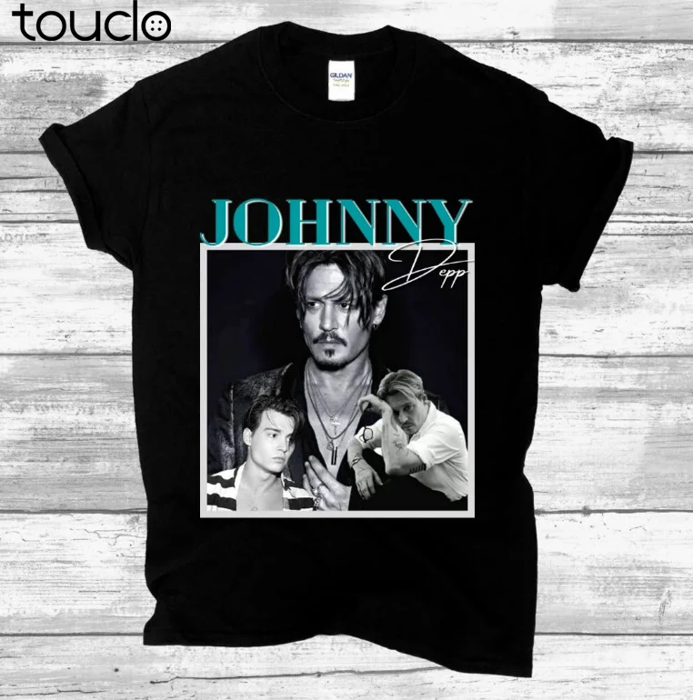 

Johnny Depp Shirt, Justice For Johnny Shirt, Signature T Shirt Black Cotton Tee