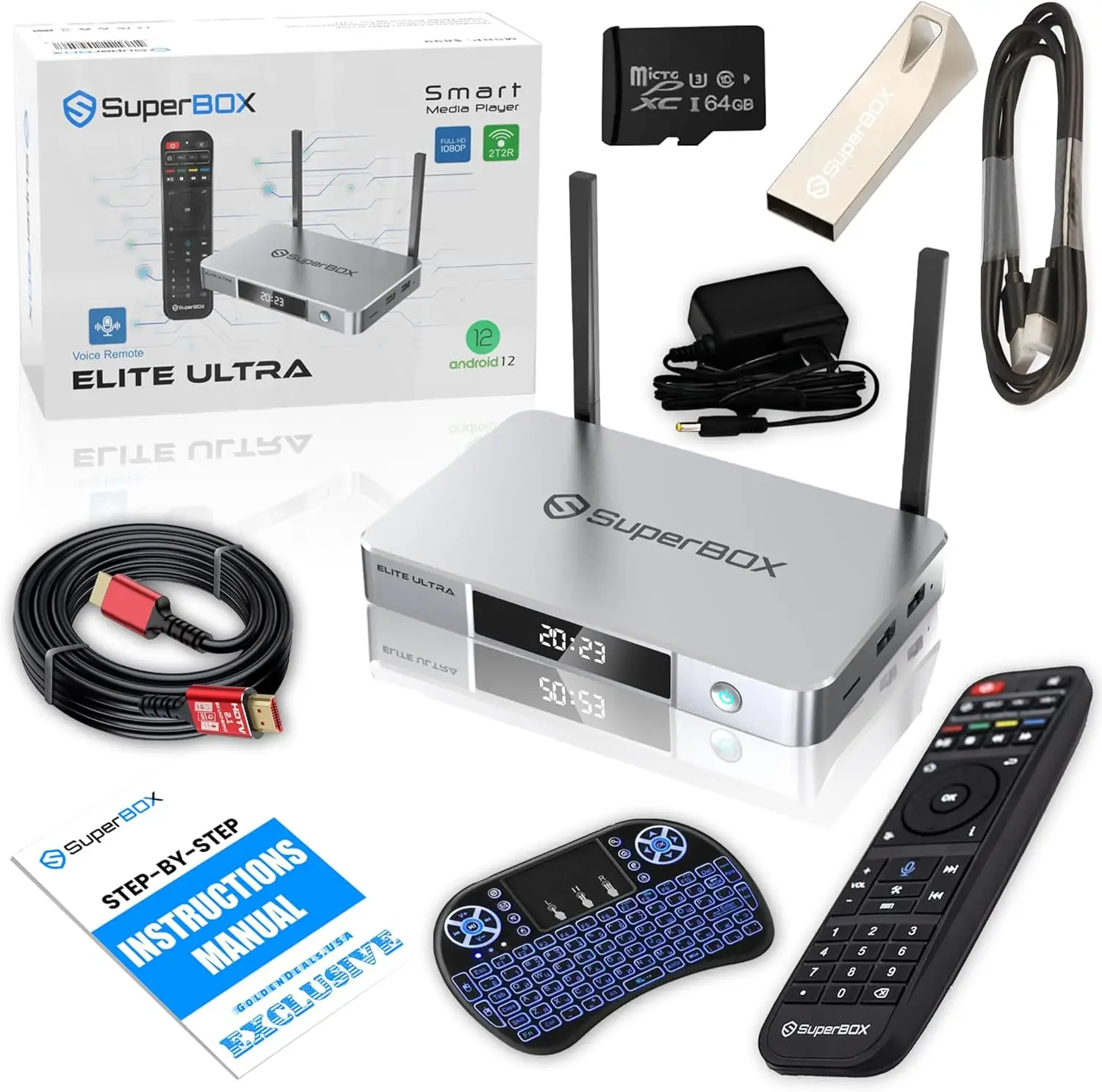 KOOP 3 KRIJG 2 GRATIS SuperBox Elite Ultra mediaspeler, Android 12 stemafstandsbediening Bluetooth, nieuwe productverkoop