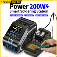 FNIRSI DWS-200 200W Power Repaid Heating Soldering Iron Staion C210 C245 Solder Iron Handle Electronic Welding Rework Station