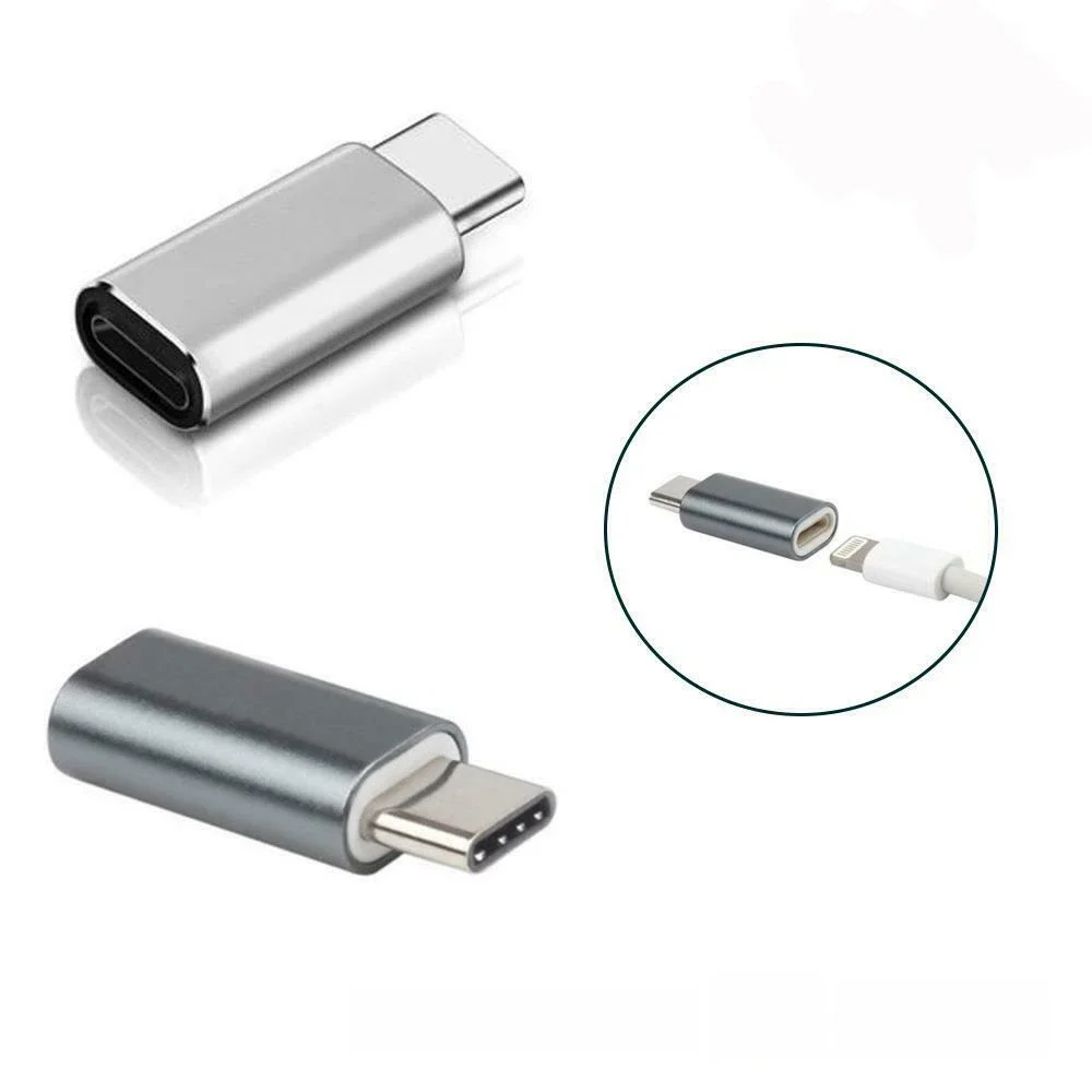 Adaptador de carregador lightning para usb tipo c, conversor para carregamento e transferência de