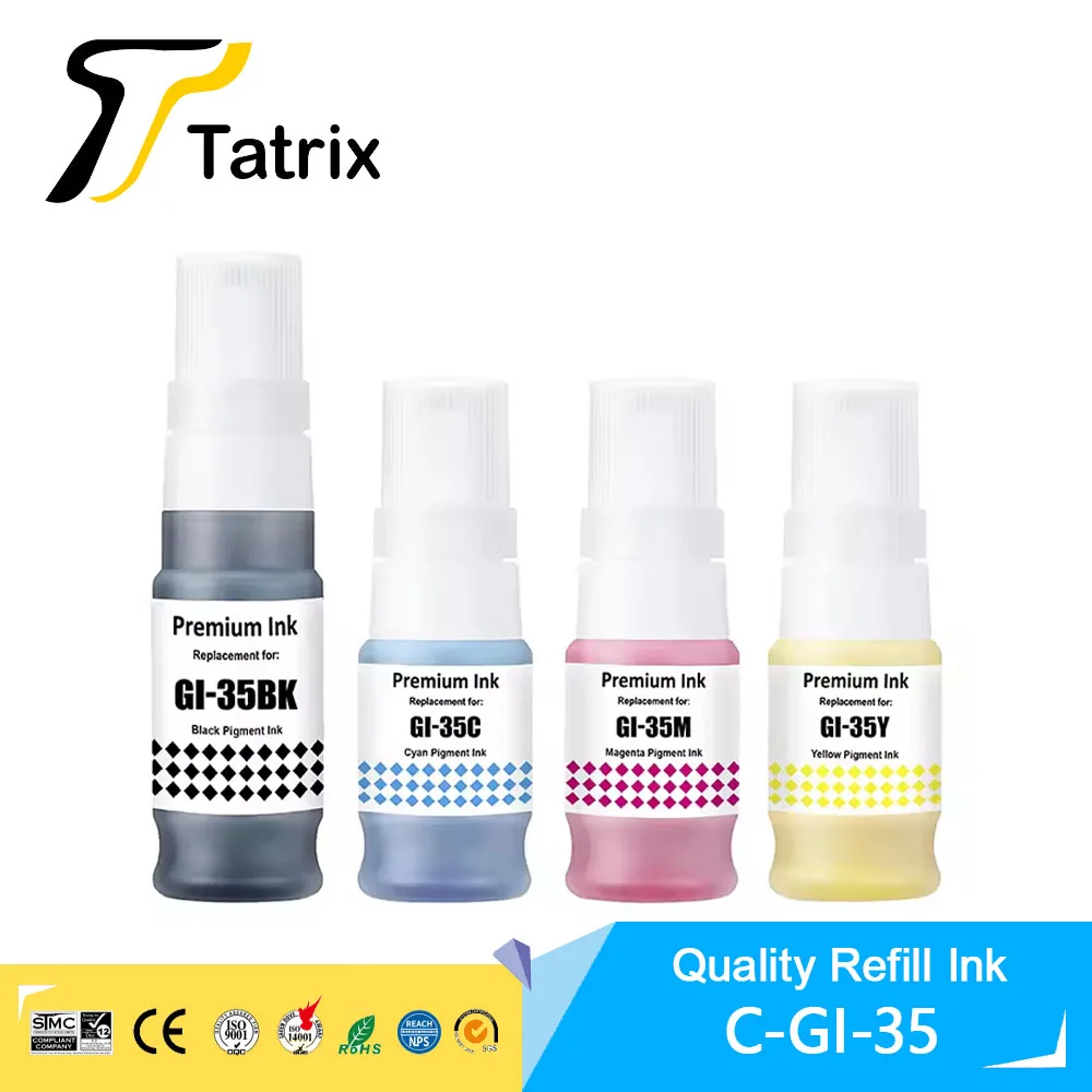 Tatrix GI 35 GI35 GI-35 Premium Ink Compatible Color Water Based Bottle Refill Ink for Canon MAXIFY GX1030 GX2030 Printer