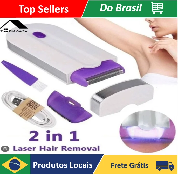 Depilador Removedor de Pelos Facial e Corporal Sem Fio Recarregável - Loja Toemcasa