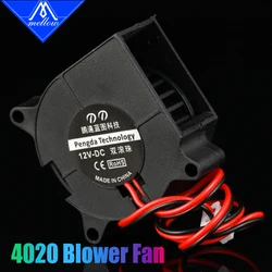 Ventilador de doble rodamiento para impresora 3D, ventilador de refrigeración Turbo de CC 4020S para Sidewinder X1/CR-10/10S/Ender 3/VORON, 4020, 12V/24V