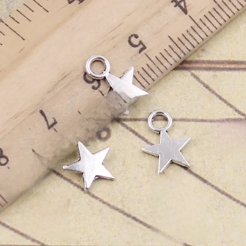 30 sztuk Charms gwiazda 11x8mm tybetański srebrny kolor wisiorki antyczne tworzenie biżuterii DIY Handmade Craft — zdjęcie 2