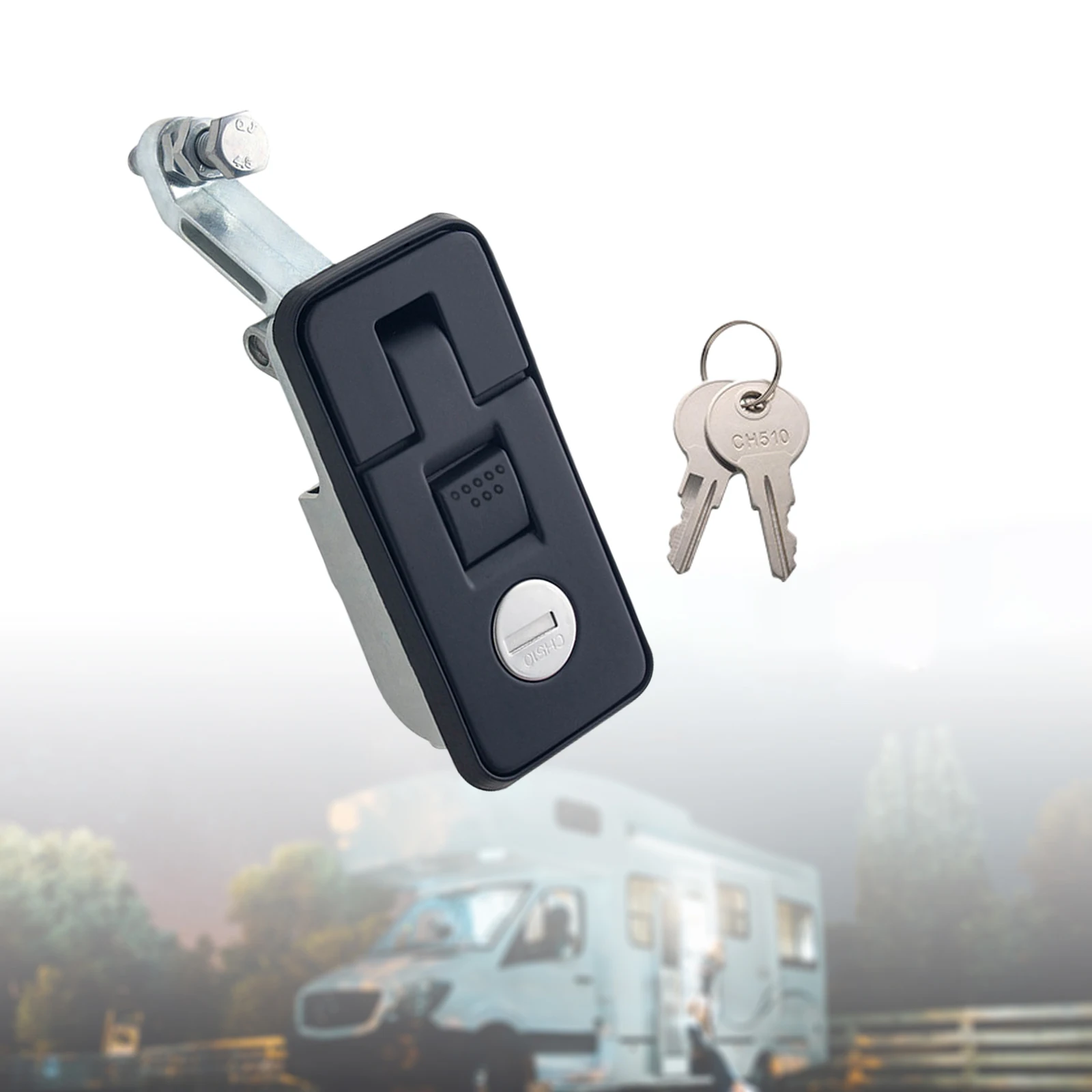Push Compression Lock Truck Caravan Kit Tool Box Lock, Compression Latch Lock Flush Mount Trigger Latch for Trailer Mailbox RV