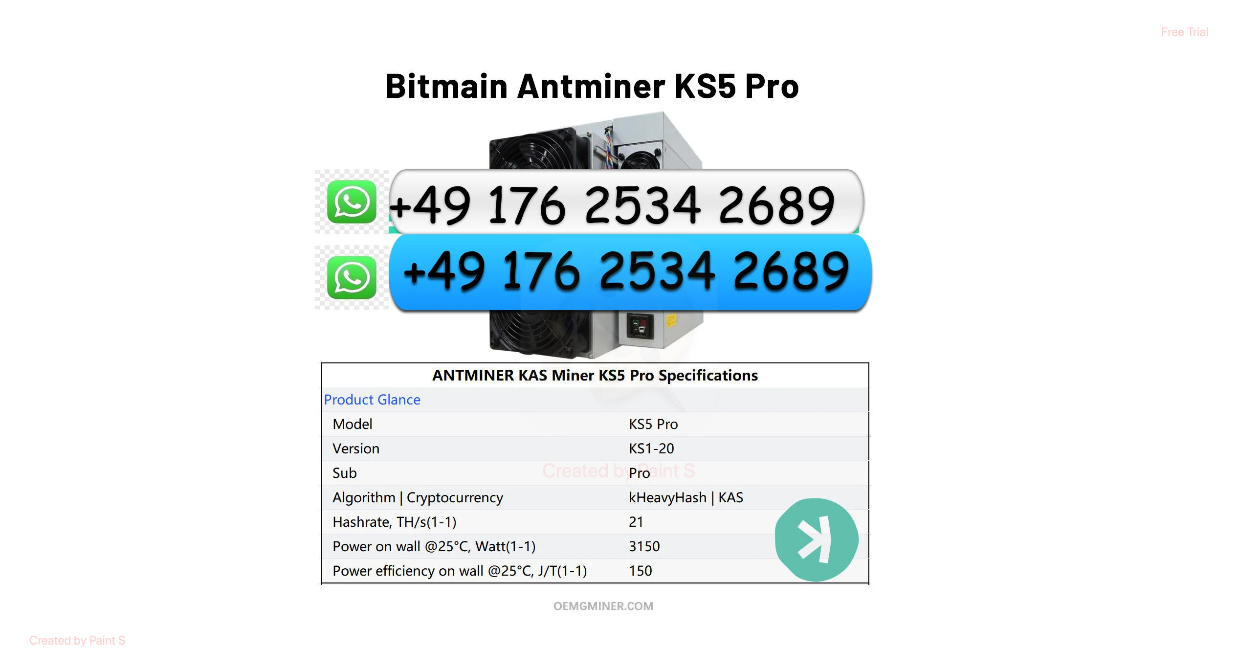 

H! Бесплатная доставка для нового Bitmain Antminer KS5 PRO 21TH 3150 Вт Kaspa KAS крипто ASIC машина для майнинга + блок питания