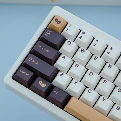 GMK Coffee Keycaps 129 Keys Cherry Profile DYE-SUB Personalized GMK Coffee keycaps For Mechanical Keyboard