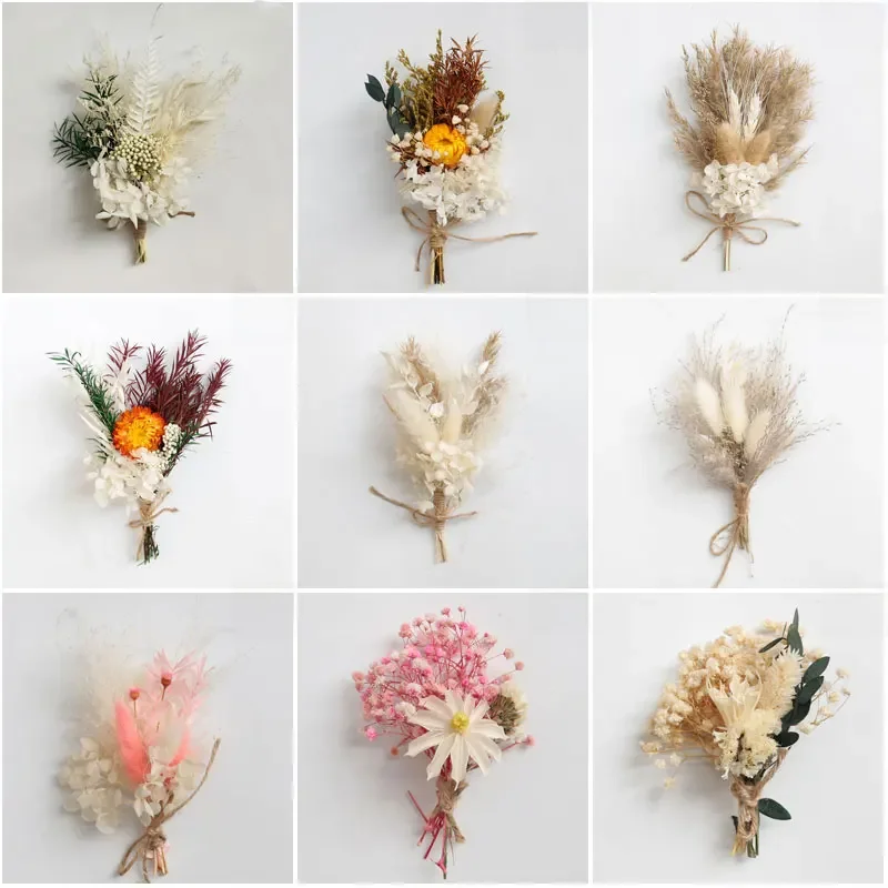 Bouquet de roses séchées artificielles, 1 pièce, décoration pour la maison, arrière-plan photo, mariage