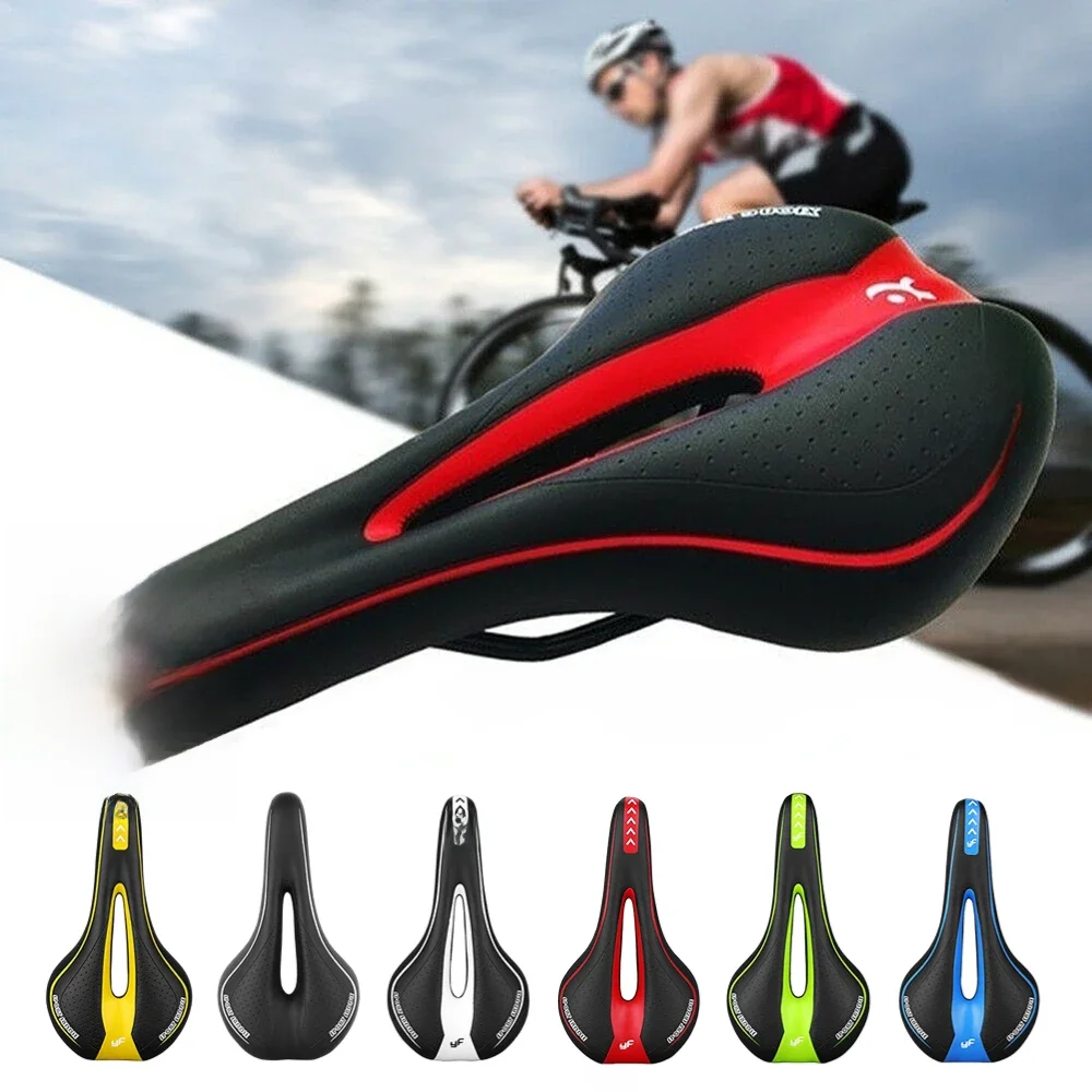 AliExpress Mountain Road Bike Seat Comfortable Soft Cycling Cushion Exercise Bike Saddle PU Leather Gel Filled