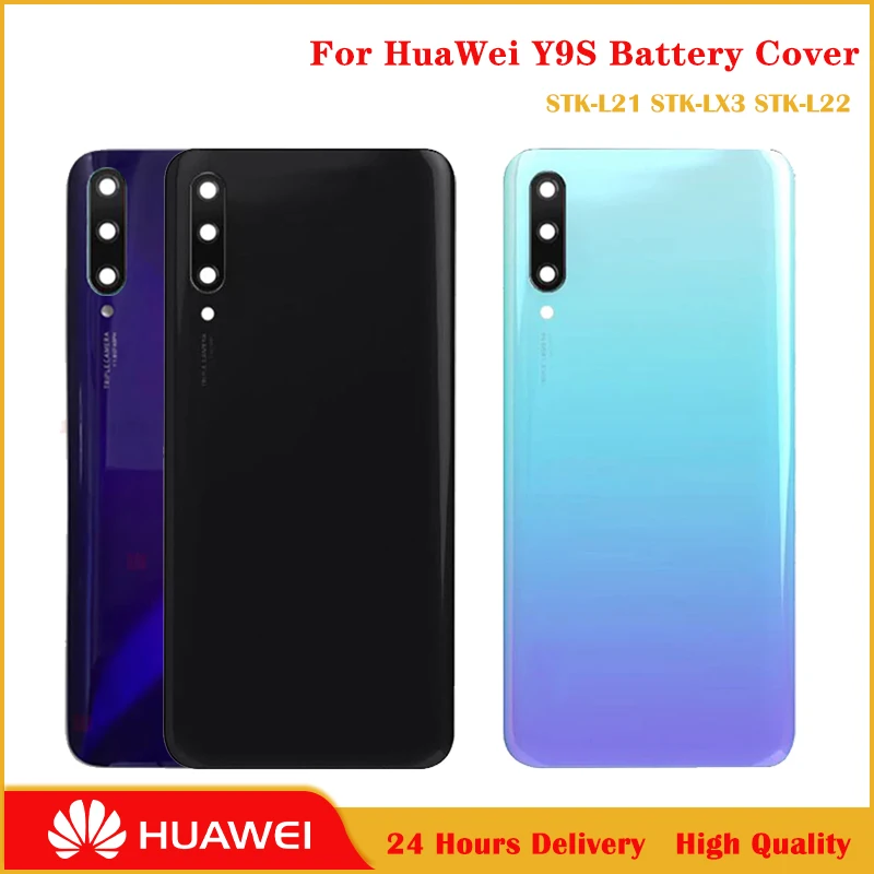 

For Huawei Y9S Battery Cover Back Housing Glass Rear Door Case With Camera Lens Adhesive P Smart Pro 2019 STK-L21 LX3 STK-L22