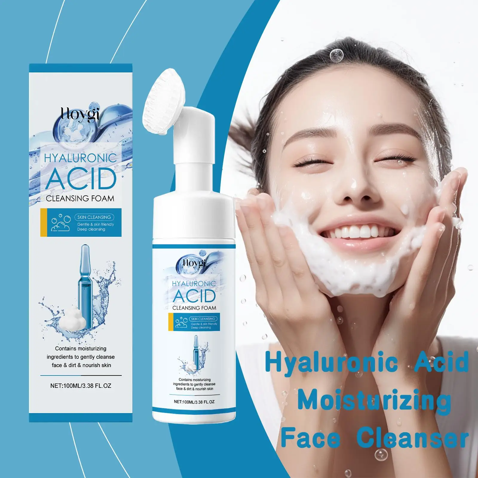 

Hoygi 100ml Hyaluronic Acid Moisturizing Cleanser Face Oil Control Clean Pore Facial Exfoliating Repair Dryness Skin Brightening