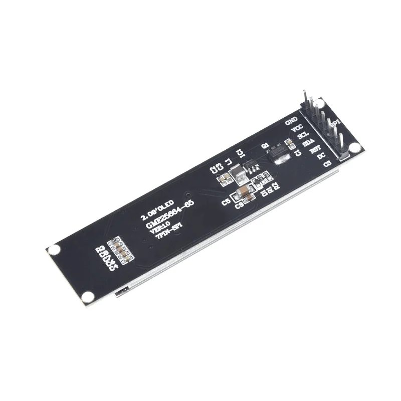 2.08 inch OLED Display 2.08" OLED LCD Module 256X64 Pixel SH1122 driver 7pin SPI Interface White With gray scale adjustment