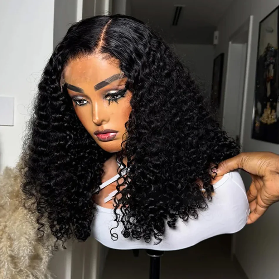 

Парик из натуральных волос Water Curly, 16 дюймов, 13x4, с прозрачной кружевной передней частью, бразильская глубокая волна, короткий парик-боб, 4x4 кружевное закрытие