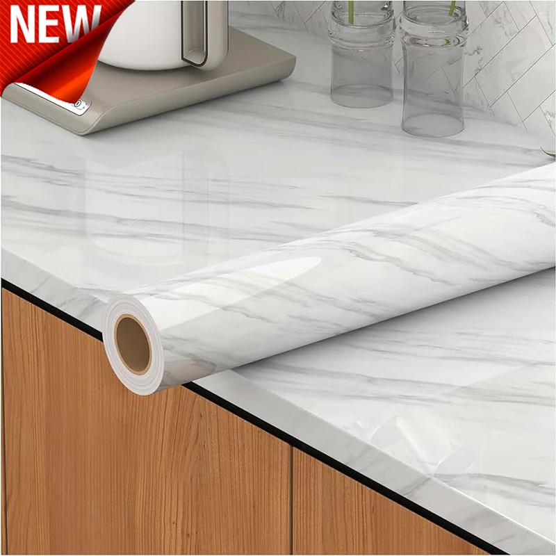 

DIY 55 см мраморные самоклеящиеся обои, подходящие для кухонного шкафа, столешницы, ванной комнаты, водонепроницаемые и маслостойкие наклейки на стену
