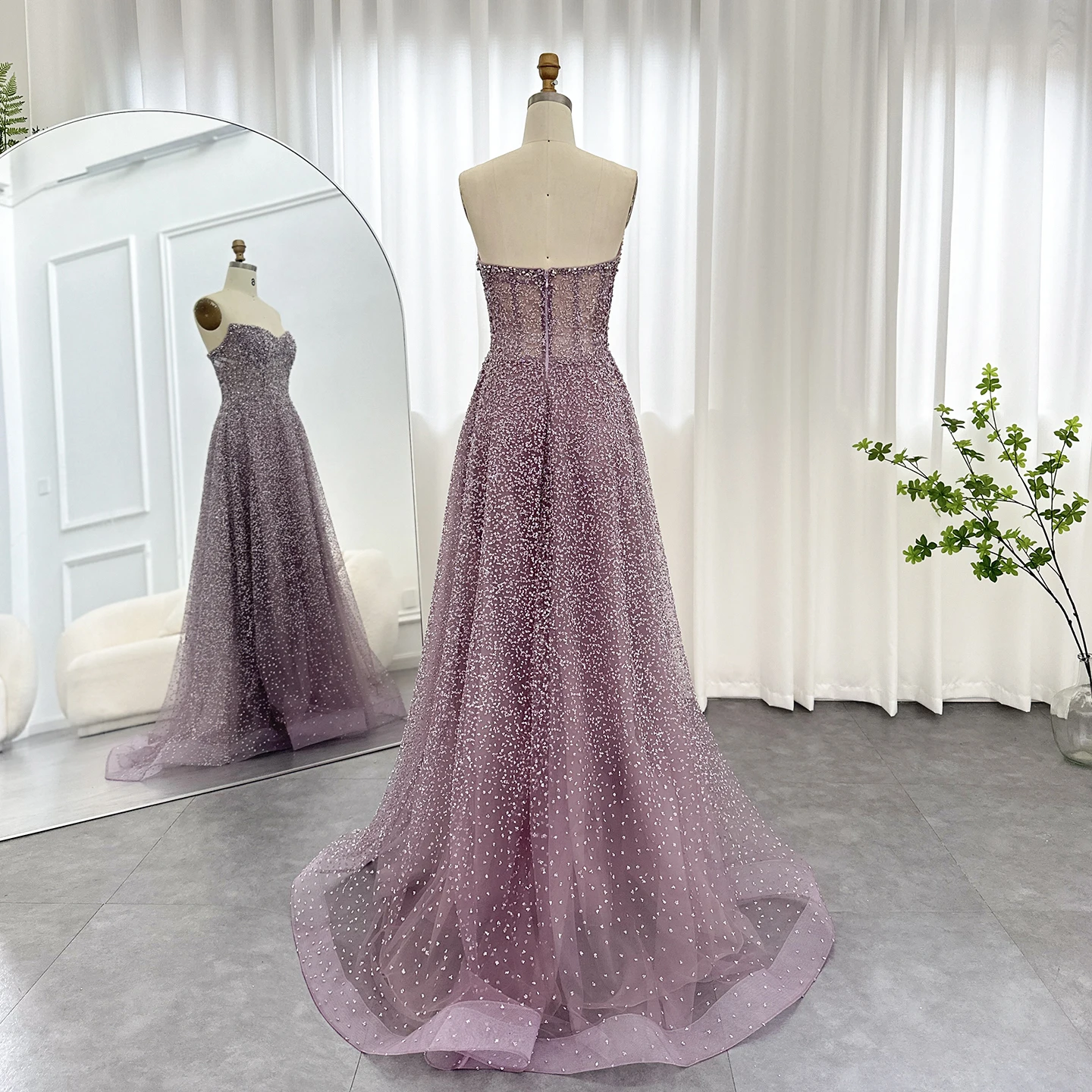 Sharon Said Bling Blaues Kristall-Luxus-Abendkleid in Übergröße für Hochzeitsfeier, Formelle Kleider SS699 Maßanfertigung – Detail 18