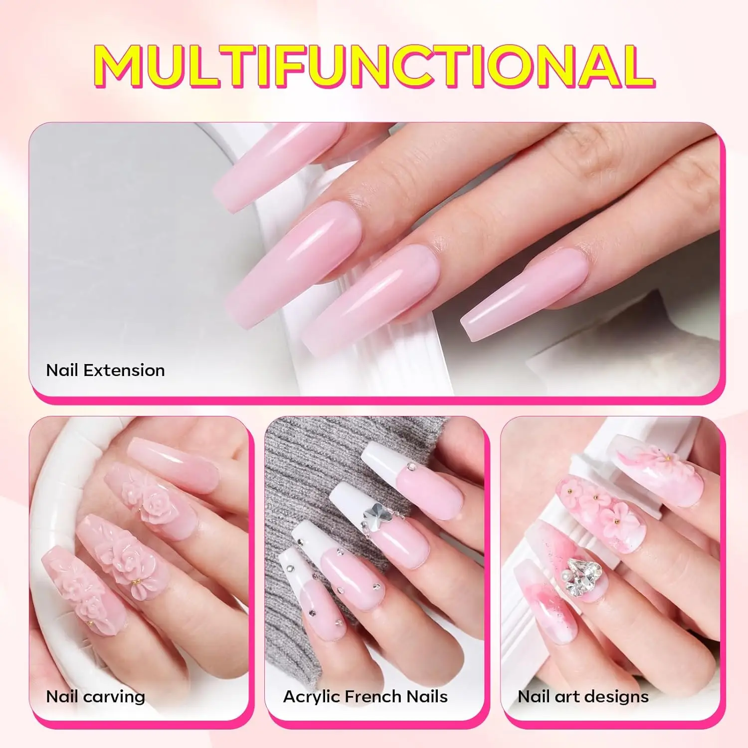 Acrylpulver 56g, Makartt Professionelles Nude Acryl-Nagelpulver für Verlängerung, Dekoration, Modellage, French Manicure, 3D-Kunstgel, Salon – Detail 12