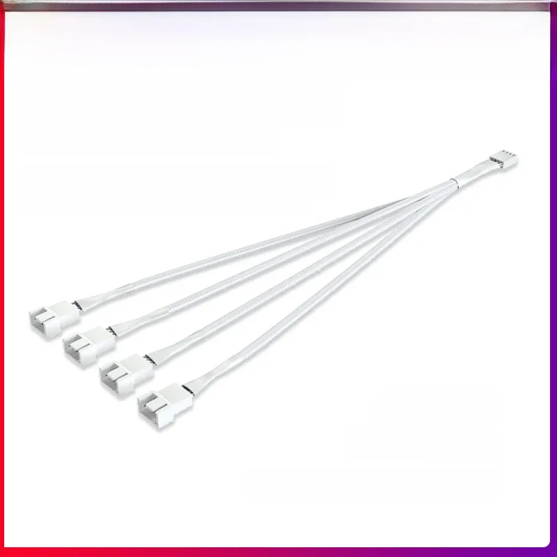 TEUCER 1/2/3/4Ways 4-pinowy rozdzielacz PWM żeński na 3/4-pinowy kabel adaptera PWM do wentylatora obudowy procesora komputera Kabel zasilający z osłoną — zdjęcie 2