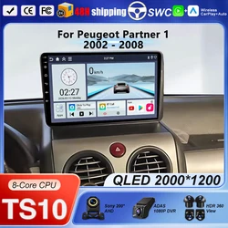 Car Radio Carplay For Peugeot Partner 1 2002-2008 Partner Origin 1 2008-2011 GPS Android Auto Multimedia Player Stereo No 2din
