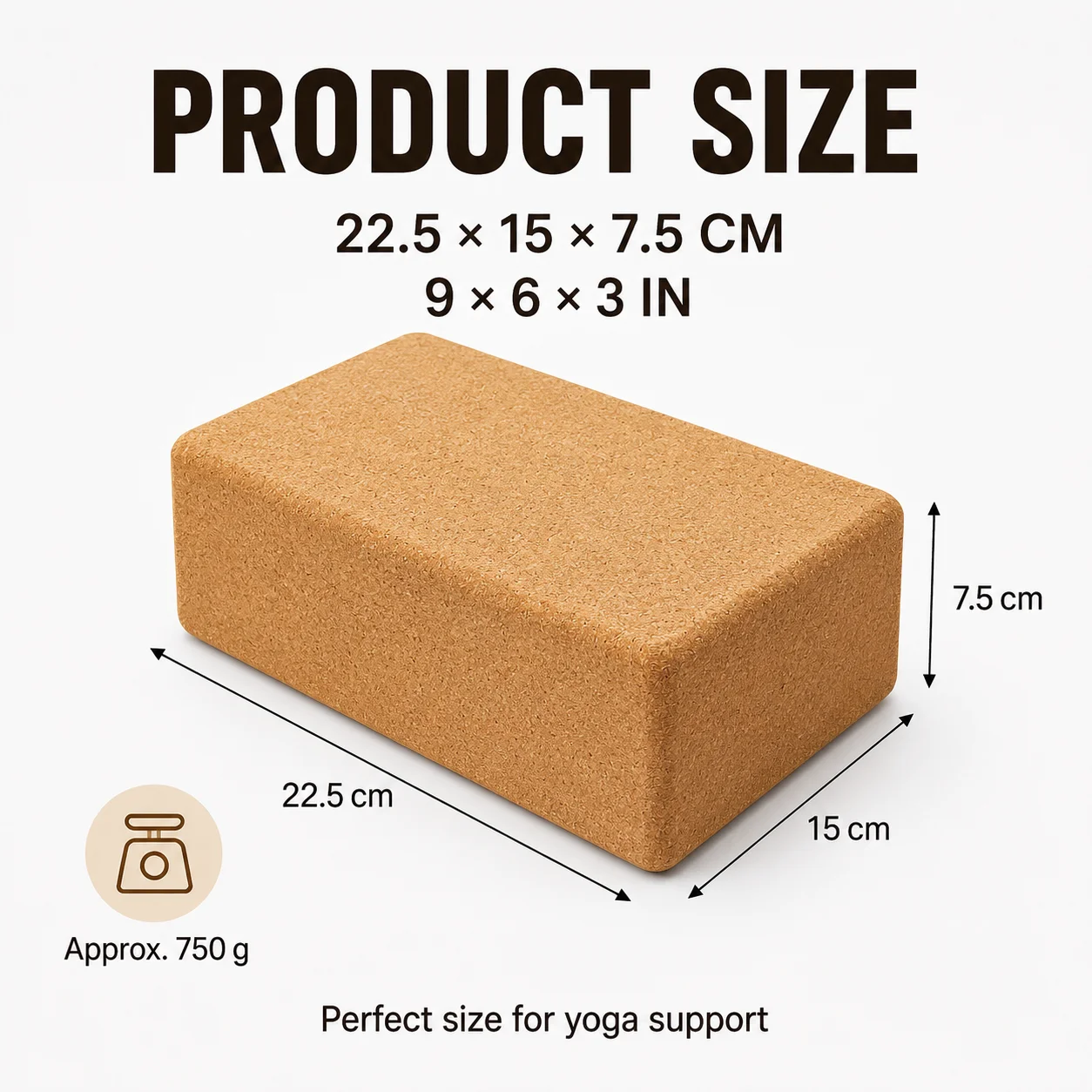1 Bloque de Yoga de Corcho, Bl - Yoga Block Cork reseña y precio