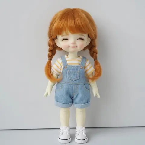 JD143 Wig 1/12 1/8 1/6 1/4 1/3 Twin Braid BJD Mohair Wigs For Size 3-4inch to 10-11inch Doll Hair Tiny OB11 YOSD MSD SD Blythe
