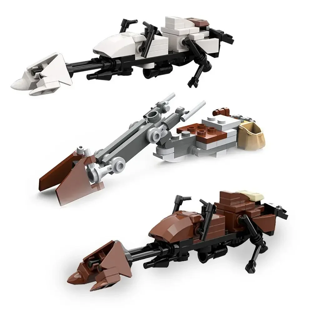 AliExpress BuildMoc MOC Star Series Toys Speeder Bike Taxiing spacecraft Model Building Blocks Wars Batpods-Motorcycle