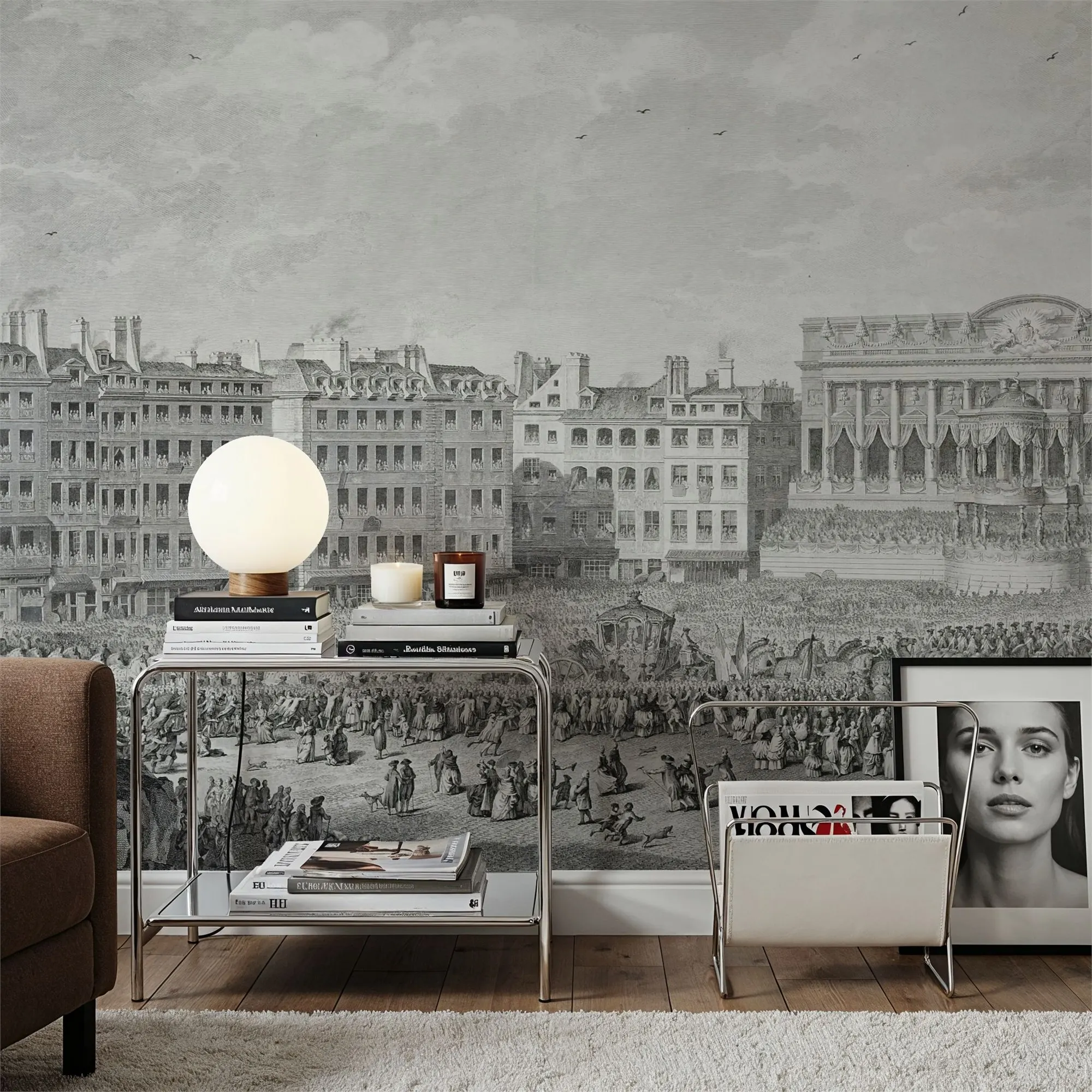 The Arrival Of The Queen At The Hotel de Ville Paris Custom Wallpaper Wall Mural for Living Room