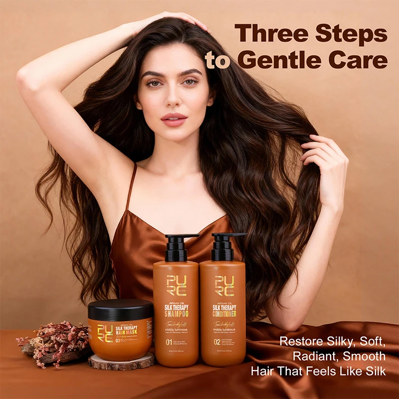 Hair Care Vitamin E - PURC 6% Arganöl Haarpflege-Set Shampoo Conditioner