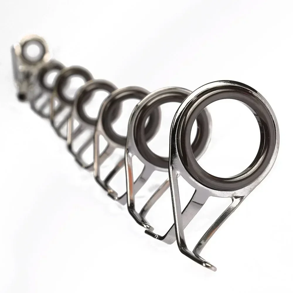 7 pièces/ensemble matériel de pêche Kit de réparation en acier inoxydable ensemble canne à pêche Guide anneau pointe canne à pêche cercle anneau oeil Guide boucle de fil