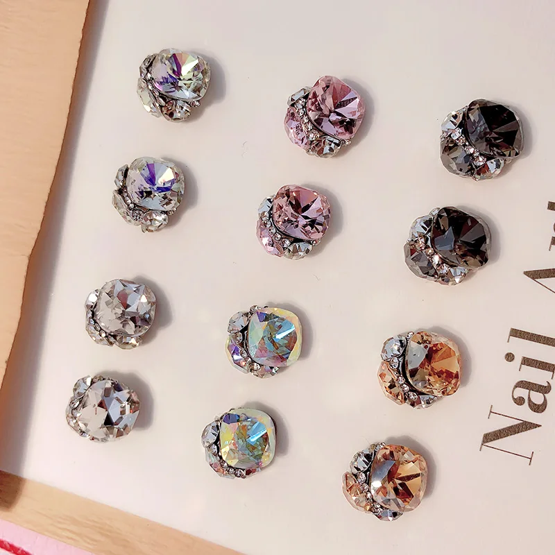 10 個 3D 積層ネイルアートラインストーンパイルチャームパーツパールクリスタルダイヤモンドアクセサリーアートラインストーン Materail ラインストーン