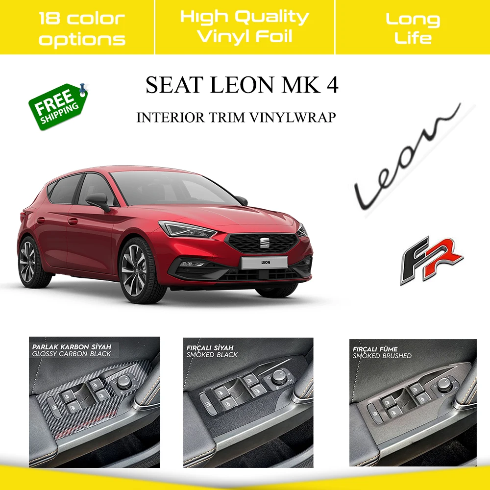 Seat Leon MK4 For Special Plated Set Vinyl Foil Custom Cut Long Lasting Difference Accessories Carbon Look