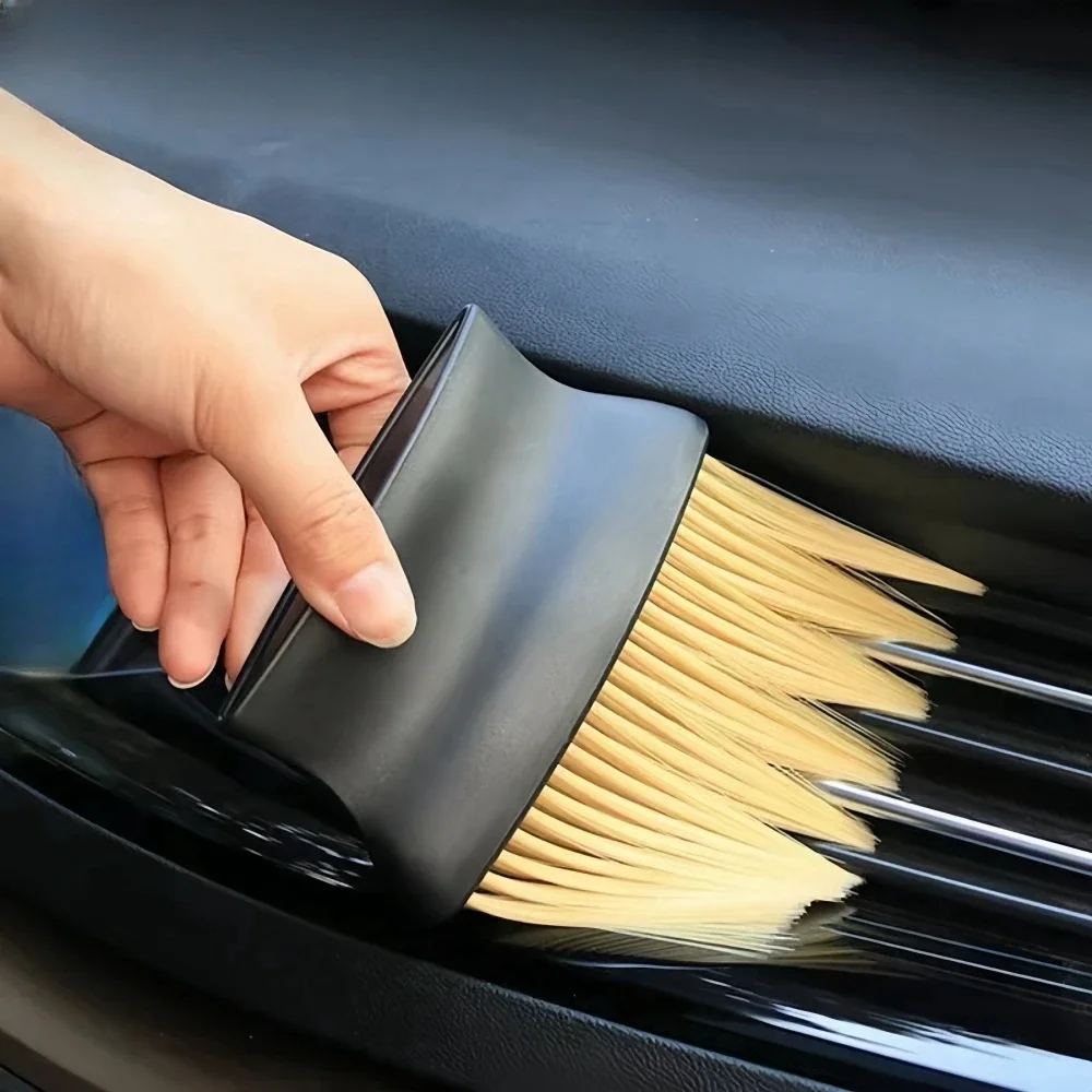 1 brosse de dépoussiérage sortie de climatiseur lavage de voiture artefact de poussière brosse de dépoussiérage outil de nettoyage brosse douce voiture Supp