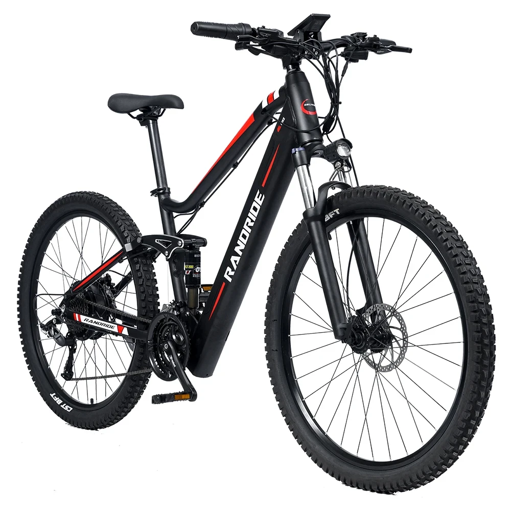 Randride Ys90 Elektrische Fiets 1000W 48V 13.6ah E Fiets Full-Vering Mtb Fiets Hydraulische Rem 27 Versnellingen Elektrische Fiets Eu Voorraad