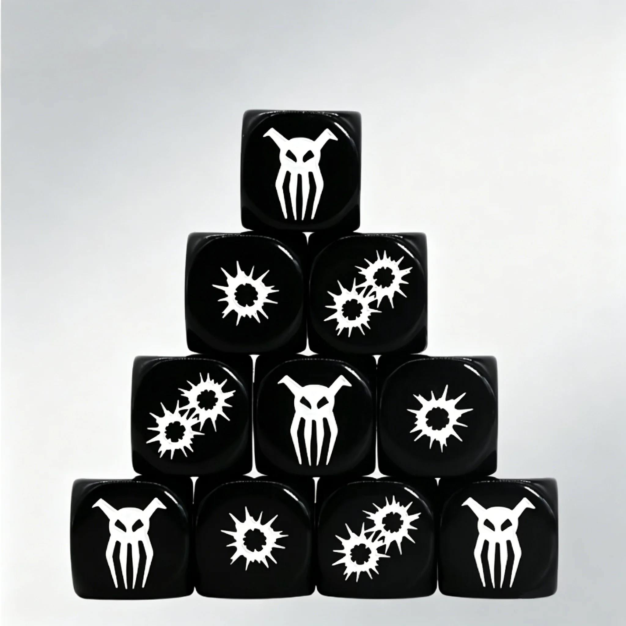 10Pcs Black and White D6 Dice Set, Dual Color Contrast DND Dice for Night Assassin Dungeons and Dragons Role Playing Games, Tabl