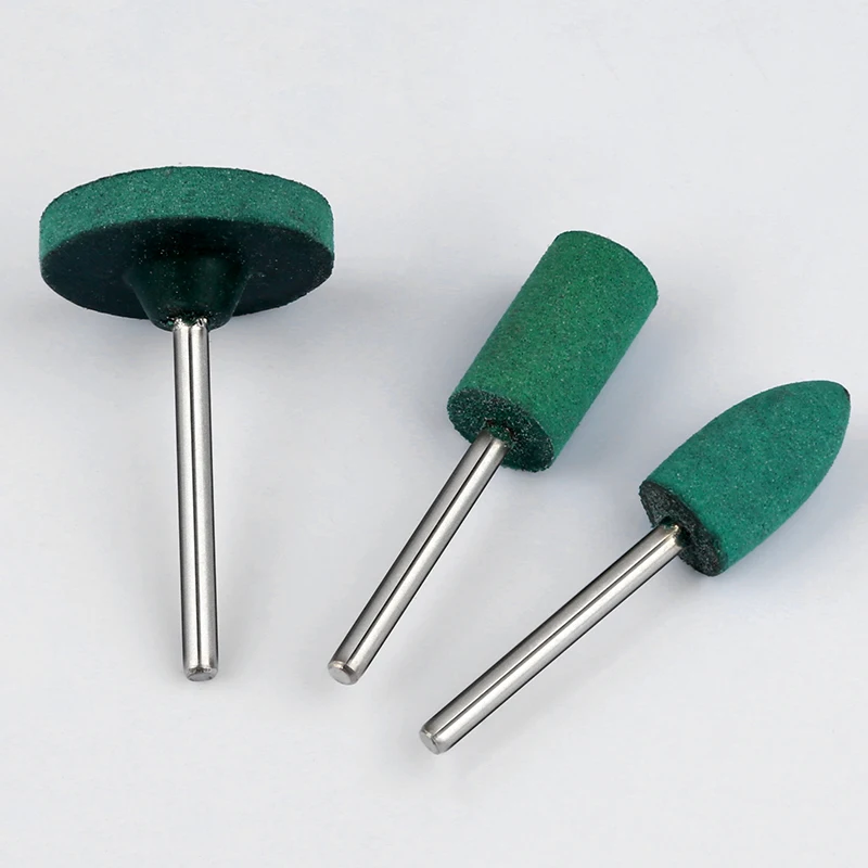 2-5 pz OD 3-12mm testa di molatura a punta montata in gomma per finitura stampo lucidatura Die Grinder strumento di lucidatura rotante rettifica in gomma