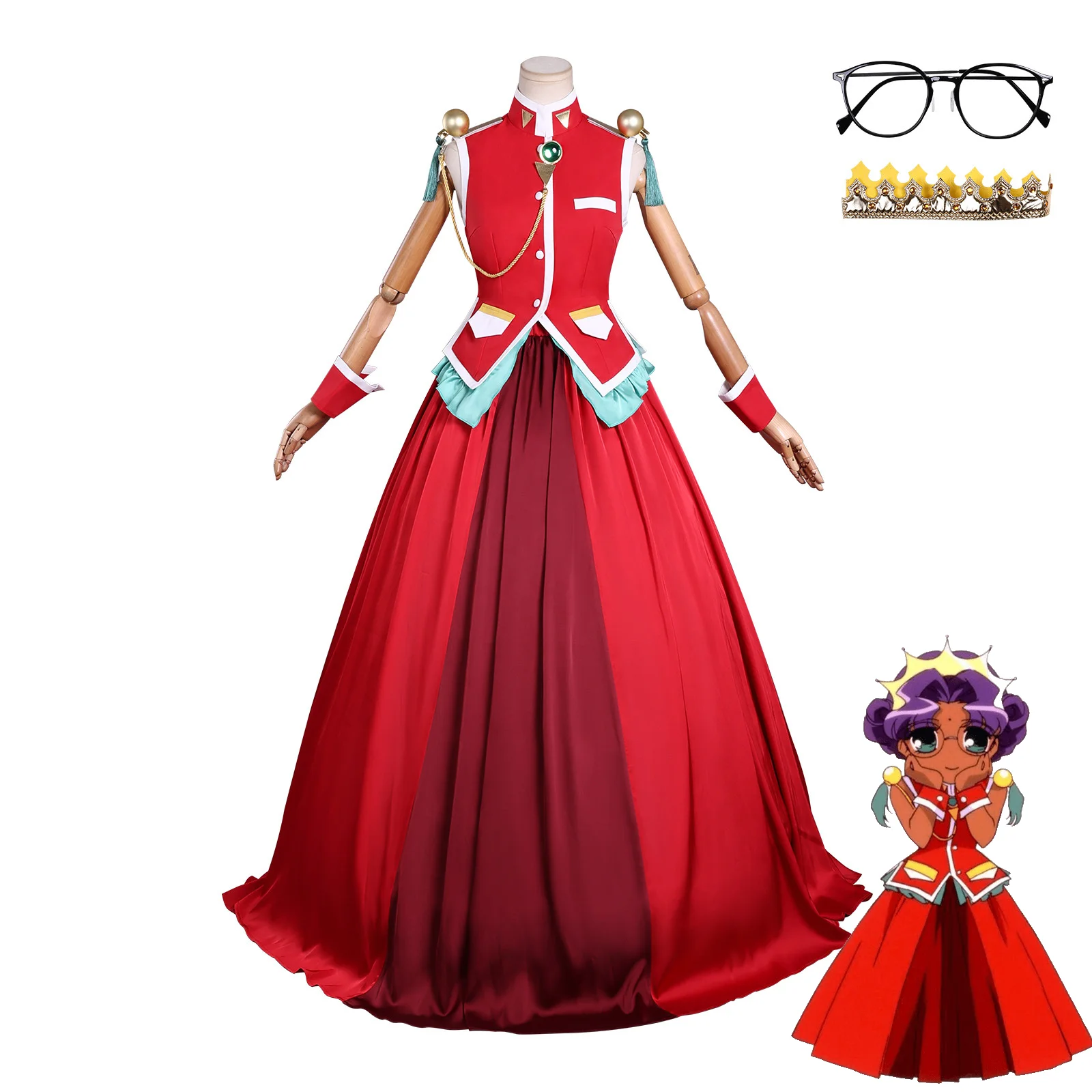 

Anime Revolutionary Girl Utena Anthy Himemiya Cosplay Costume Red Princess Dress Women Halloween Carnival Party Outfit Full Set