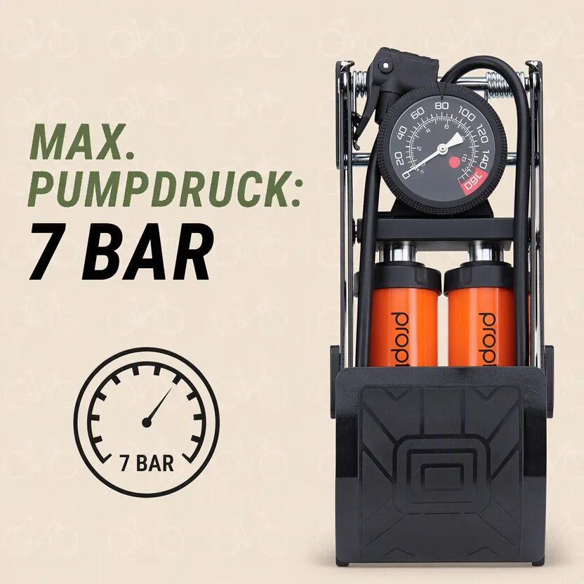 Prophete Luftpumpe, Fahrradpumpe, Stand- & Fußpumpe für alle Ventilarten