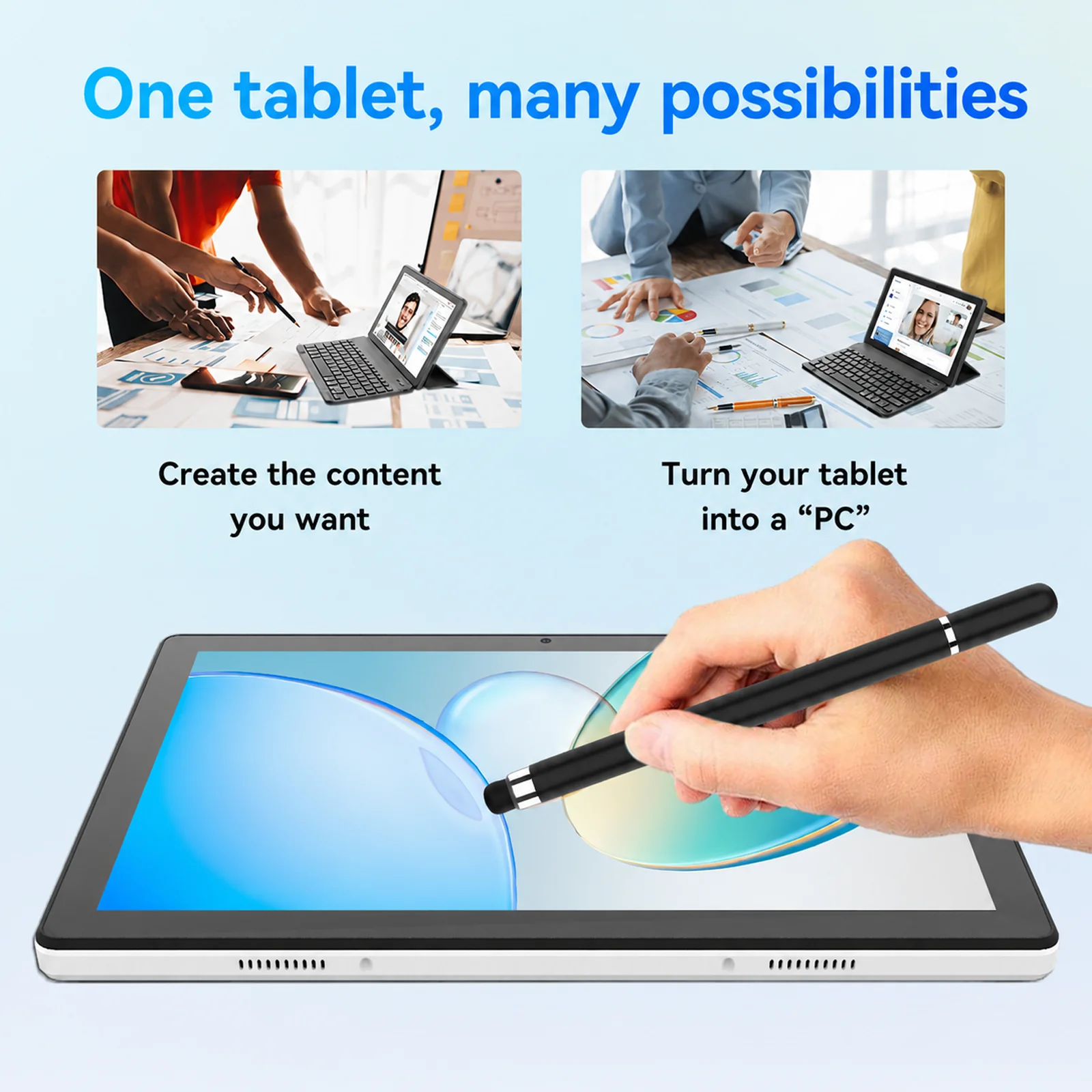 10.1 Inch Android 15 Tablet PC 24GB RAM 64GB ROM Octa Core Tablet with Widevine L1 WiFi Tablet for Students Back to School UK Stock