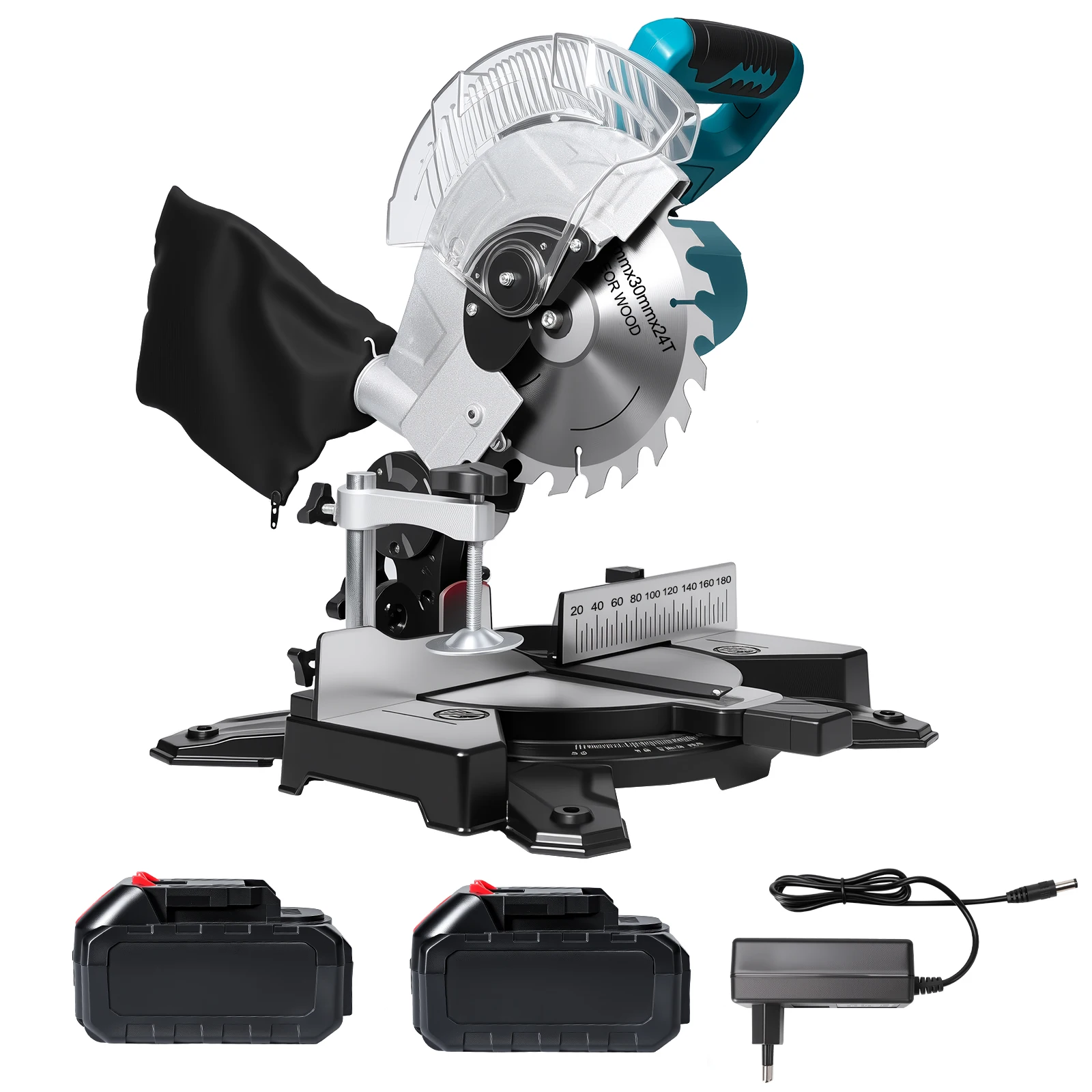 Scie à onglet oblique sans balais 8 pouces, scie à onglet composée, scie radiale sans fil, outil électrique à batterie au lithium pour batterie Makita 18V
