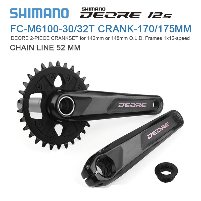 

SHIMANO DEORE FC-M6100 M6120 1x12 Speed Crankset 175mm/170mm 12V Bicycle Sprocket For MTB Mountain Bike parts Original Crank